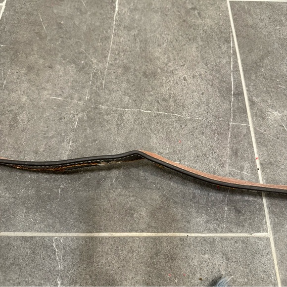 Nocona western belt cowboy cowgirl floral rhinestone embroidered black distress - Picture 11 of 14